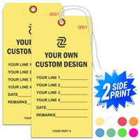 Double Sided Vertical Warehouse Tag, (8" x 4")