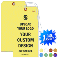 Single Sided Vertical Warehouse Tag, (8" x 4")
