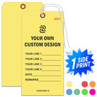 Single Sided Vertical Warehouse Tag, (8" x 4")