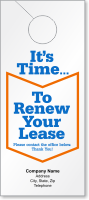Design Your Own Renew Your Lease Door Hanger