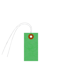 Tyvek Green Shipping Tag With Wire And Metal Eyelet