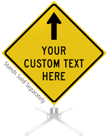 Custom Yellow Roll Up Sign   Up Arrow