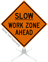 Slow Work Zone Ahead Roll-Up Sign