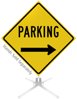 Parking Right Arrow Roll-Up Sign