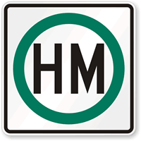 Hazardous Material Route Weight Limit Sign