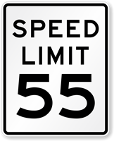 55 Speed Limit Sign