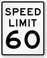 60 Speed Limit Road Traffic Sign