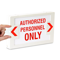 Authorized Personnel Only LED Exit Sign with Battery Backup