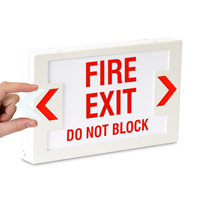Fire Exit Do Not Block LED Exit Sign with Battery Backup