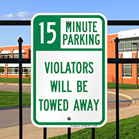 15 Minute Parking Signs