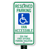 Alabama Reserved ADA Parking, Van Accessible Signs