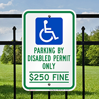 Florida Parking By Disabled Permit Only Signs