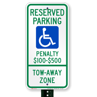 Virginia Reserved Accessible Parking, Tow-Away Zone Signs