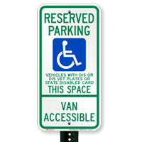 Wisconsin Reserved Parking, Van Accessible Signs
