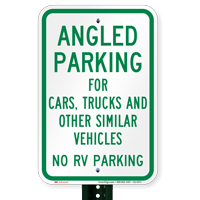 Angled Parking No RV Parking Signs