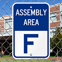 Assembly Area F Sign