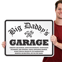 Big Daddys Garage Signs