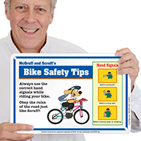 Bike Safety Tips (Hand Signals) McGruff Sign