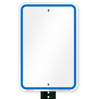 Blank Signs, Blue Printed Border