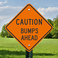 Bumps Ahead Caution Sign
