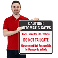 Caution Automatic Gates Signs