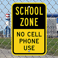 School Zone No Cell Phone Sign