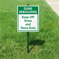 Custom Keep Off Grass, Dune Area Sign Kit