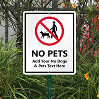 Custom No Pets LawnBoss Sign