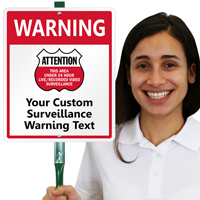 Customizable Area Under Surveillance Sign & Stake Kit