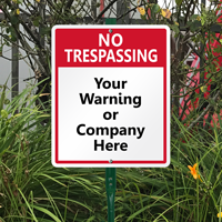 Custom No Trespassing Lawnboss™ Sign & Stake Kit
