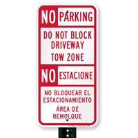 Bilingual Restricted Parking Sign