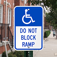 Do Not Block Ramp With Graphic Signs