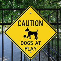 Caution Dogs At Play Sign