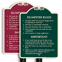 Dumpster Rules Sign