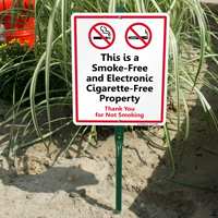 Electronic Cigarette-Free Property LawnBoss Sign Kit