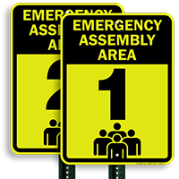Emergency Assembly Point  Area 1 Sign