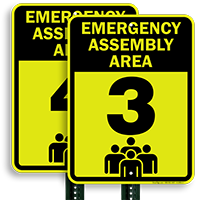 Emergency Assembly Point  Area 3 Sign