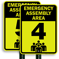 Emergency Assembly Point  Area 4 Sign