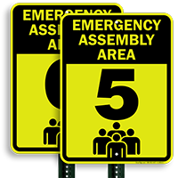 Emergency Assembly Point  Area 5 Sign