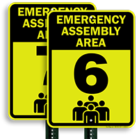 Emergency Assembly Point  Area 6 Sign