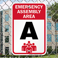 Emergency Assembly Point  Area A Sign