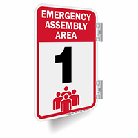 Emergency Assembly Area Number 1 Double Sided Sign