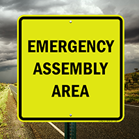 Emergency Assembly Area Evacuation Sign