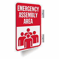 Emergency Assembly Area Double-Sided Sign