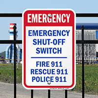 Emergency Shut-Off Switch Sign
