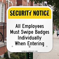 Security Notice - Employees Must Swipe Badges