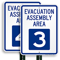 Evacuation Assembly Area 3 Sign