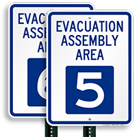 Evacuation Assembly Area 5 Sign