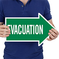 Evacuation, Right Die-Cut Directional Signs