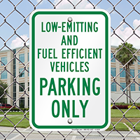 Low-Emitting And Fuel Efficient Vehicles Parking Signs